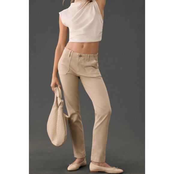 Paige Mayslie Straight Ankle Jeans | Womens 34, Vtg Warm Sand NEW - Picture 1 of 15